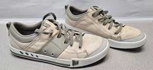 Merrell Womens Size 7 Gridway Sneaker Shoes Beige Canvas Lace Up Lightweight - Picture 1 of 11