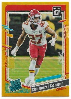 Chamarri Conner /10 2023 Panini Donruss Optic Gold Prizm #255 Rated Rookie - Image 1 of 2