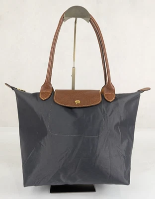 Authentic Longchamp Nylon Tote – Le Pliage Gray Bag, Gently Used! - Image 1 of 4