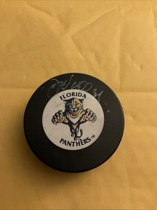 FLORIDA PANTHERS GOALIE JOHN VANBIESBROUCK AUTOGRAPHED PUCK - Picture 1 of 7