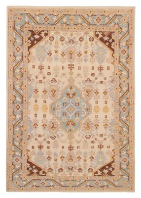 Alfombra tradicional de lana oriental anudada a mano vintage de 5'2" x 7'8" Foto 1 de 4