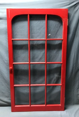 Armario decorativo individual vintage 25x46 cúpula tapa de vidrio puerta roja 12 Lite antiguo 1628-25B Foto 1 de 4