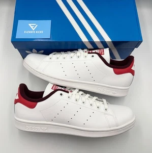 Adidas Originals Stan Smith weiß weinrot rot Leder (UK-Größe 9,5) - Bild 1 von 9