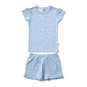 Girls Size 3-10 Marquise Blue Floral Summer Short Sleeve Cotton Pyjama Set - Picture 1 of 6