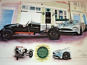 PRINT ASTON MARTIN 100 YEARS CALLOW STREET BAMFORD MARTIN DB9 VANQUISH VANTAGE - Picture 1 of 2