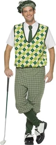 Mens L Old Tyme Golfer Pub Green Golf Night Sports Halloween Costume Outfit - Picture 1 of 8