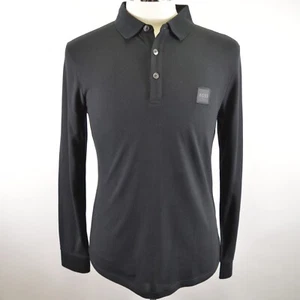 Men's Hugo Boss Black Slim Fit Long Sleeved Polo Shirt Large RRP £119 - Picture 1 of 5