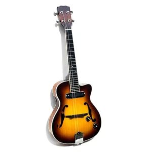 Jazz Ukulele F hole 26'' Mini Acoustic 4 Strings Ukelele With Pickup Single Cut - Picture 1 of 3