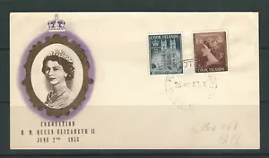 COOK ISLANDS 1953 QEII CORONATION set on illustrated FDC - Picture 1 of 1