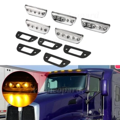 Luz de señal de techo ámbar 3 LED para Kenworth T680/T770/T880/Peterbilt 569 2015-2020 Foto 1 de 4