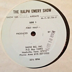 RADIO SHOW: RALPH EMERY SHOW 3/10/79 KENNY DALE  LIVE IN STUDIO 1 HOUR - Picture 1 of 1