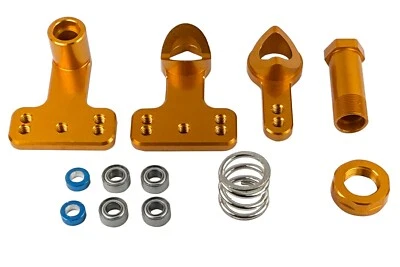 ASC7531 Aluminum Servo Saver /Steering Bellcrank Gold Team Associated RC10GT/DS - Image 1 of 4