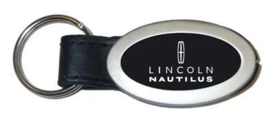 Lincoln Nautilus Oval Leather Key Chain (Black) - Image 1 of 2