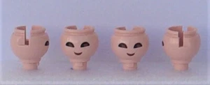 Playmobil 4 x Male/Female Heads (H15) with half eyes & side opening New - Picture 1 of 1