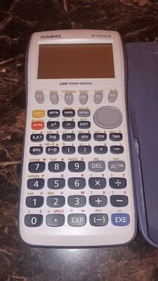 Casio FX-9750GII Graphing Calculator White in Blue Case Works - Image 1 of 2