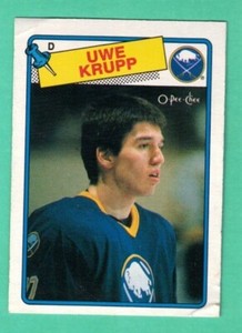 (1) UWE KRUPP 1988-89 O-PEE-CHEE  # 220 SABRES  ROOKIE FAIR CARD (G6725)