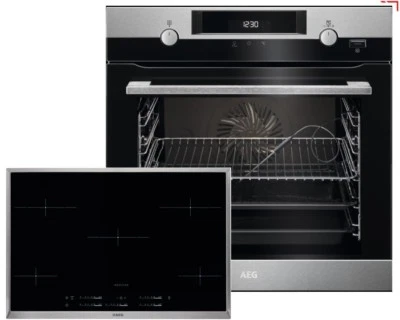 Backofenset AEG Backofen BCK556220 EEK: A+ HKM85510XB Induktion Kochfeld - Bild 1 von 4