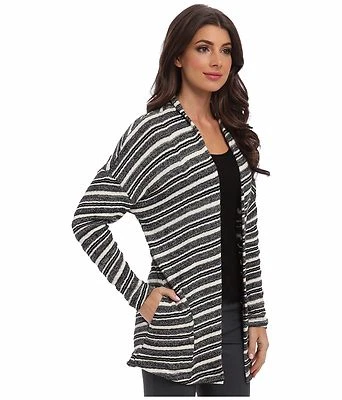 Cárdigan Chaqueta Tres Lunares Talla L Rayas Largo Suéter Cabaña Abuela Costera Foto 1 de 4