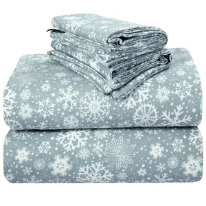 "LAMANNI Printed Flannel Sheet Set - Soft, Warm, Moisture Wicking - Bedding S... - Picture 1 of 9