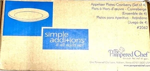 The Pampered Chef cranberry Appetizer Plates : Open Box (NEW) - Picture 1 of 5