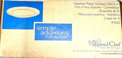 The Pampered Chef cranberry Appetizer Plates : Open Box (NEW) - Image 1 of 4