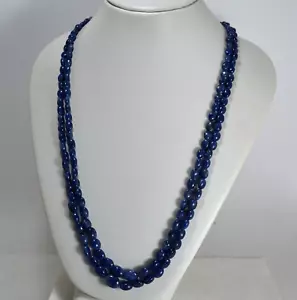 COLLANA ZAFFIRI ACCODATA CON CHIUSURA ARGENTO 925/1000 2 FILI AGLN 0275 - Foto 1 di 3