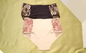 Panties Prima Valentina 2 Pair Side Lace Brief Underwear Sissy Knickers Small - Picture 1 of 13