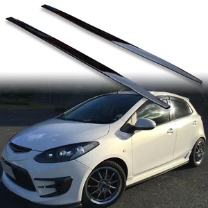 FYRALIP Negro Brillante Faldones Laterales Extensión Balancín Panel Labio Para Mazda2 Demio DE - Imagen 1 de 5
