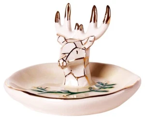 Deer Ceramic Ring Holder By Blue Sky Clayworks 3.5x3” Heather Goldminc - Picture 1 of 3