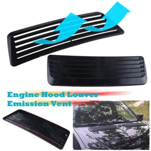 Black Air Flow Intake Hood Decorative Scoop Vent Bonnet Cover Universal Car BA - Picture 1 of 8