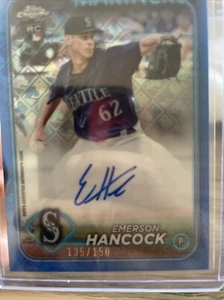 2024 Topps Chrome - Logofractor Blue Refractor Auto #RCA-EH Emerson Hancock /150 - Picture 1 of 2