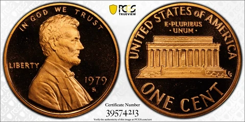 1979-S 1c Lincoln Memorial Cent Proof PCGS PR70RD DCAM Type1 Cover