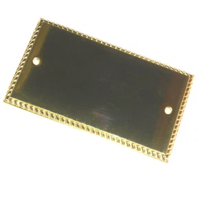 MK 4329 POB Decorative Edge Polished Brass 2 Gang Blank Plate New - Picture 1 of 6