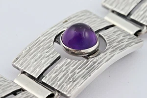 Antikes Silberarmband mit Amethysten Kahn J.S. Art Deco 835er 57gr. Silber 1015 - Bild 1 von 9