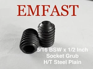 5/16 BSW x 1/2 zócalo grub acero whitworth juego de tornillos pernos Allen - Imagen 1 de 2