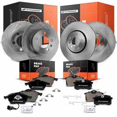 12 передних и задних дисковых роторов и тормозных колодок для Volkswagen Beetle 2000 Golf Jetta - Изображение 1 из 4