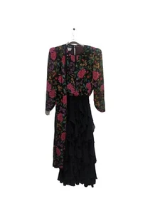 Vintage Diane Freis Seide Perlen Hängerchen Taille Stufen Kleid mit Schal - M - Bild 1 von 7