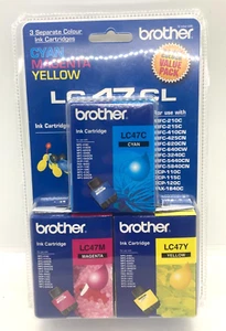 BROTHER LC47 3 Piece Color Ink Cartridge Pack NEW - Bild 1 von 3
