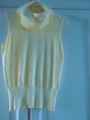 OASIS pale yellow  sleeveless roll neck jumper size 16 - Image 1 of 3