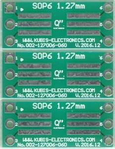 SO6, SOP6, SOIC6, SDIP6 1.27mm à DIP 0.6" - 3 PCS. [FR] - Picture 1 of 1