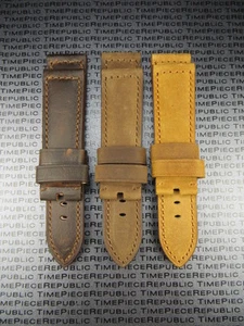 Nueva correa de reloj de 26 mm de cuero genuino marrón espiga absolutamente correa de reloj para PANERAI X - Imagen 1 de 17