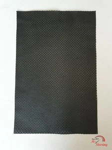 BLACK PERFORATED LEATHER OFFCUTS 30 X 20 CM 2 PIECES TOP ITALIAN QTY LEATHER - Picture 1 of 1