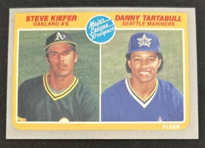Fleer Major League Prospects 1985 novatos Steve Kiefer A’s Danny Tartabull Marin Foto 1 de 2