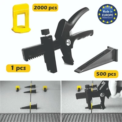 Lippage Tile Leveling System - 2000 Clips / 500 Reusable Wedges/ 1 Tool (Size L) - Image 1 of 4