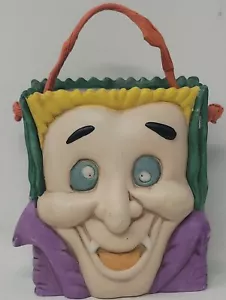 Vintage Halloween Blonde Hair Dracula Candy Bag Ceramic 3-D Freestanding 5.5" - Picture 1 of 12
