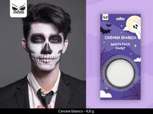 CARNEVALE HALLOWEEN TRUCCO MAKE UP FONDOTINTA COMPATTO CERONE BIANCO HT1173 - Foto 1 di 1