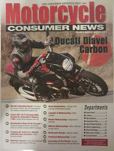 Motorcycle Consumer News Magazine June 2011 Ducati Diavel Carbon H-D 103 Road Gu - Picture 1 of 1
