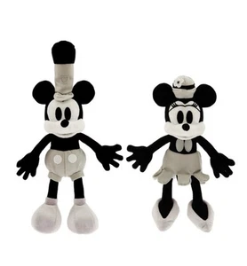 Disney Mickey Mouse y Minnie Mouse Steamboat Willie Juego de Peluche Disney 100 Décadas - Imagen 1 de 4
