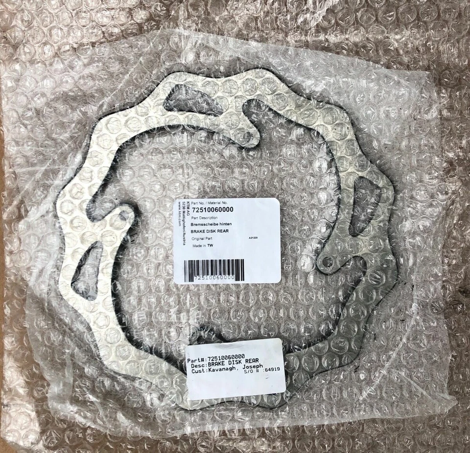 2013-2024 KTM 85SX Husqvarna TC85 GASGAS MC85 Rear Brake Disc Rotor 72510060000 - Image 1 of 4