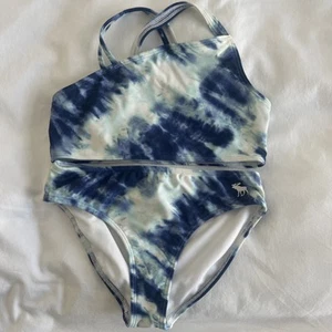 Abercrombie Kids Girls Two Piece Bikini Swimsuit Tie Dye Blue Size 9/10 - Picture 1 of 7